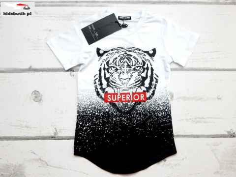 T-shirt TIGER SUPERIOR czarny/biały T-shirt TIGER SUPERIOR czarny/biały