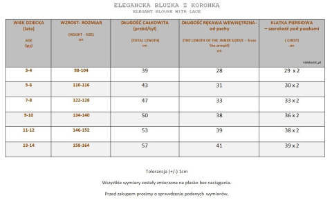 Elegancka bluzka z koronką - musztardowa Elegancka bluzka z koronką - musztardowa
