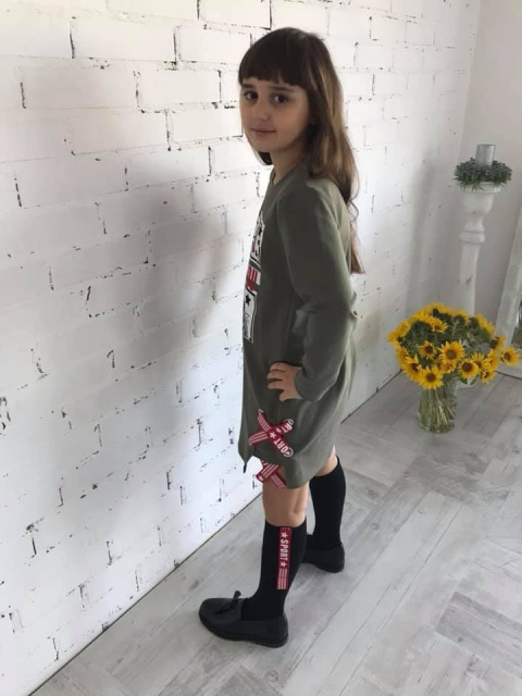 Sukienka Monika z nadrukiem i taśmami Sukienka Monika z nadrukiem i taśmami