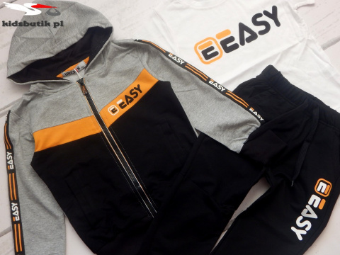 3 częściowy komplet dres EASY z taśmami czarny