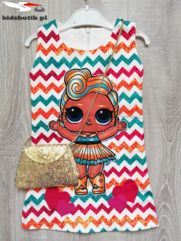 Elegant dress LOL bag colored zigzag