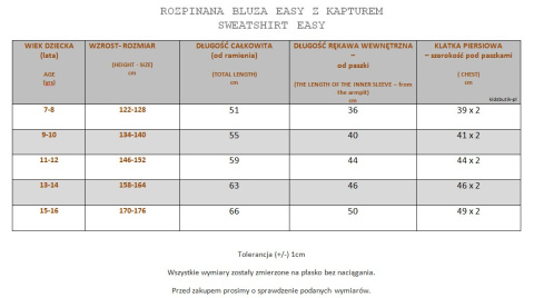 Rozpinana bluza EASY z kapturem Rozpinana bluza EASY z kapturem