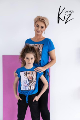 Blouse MARIE FLAMING HAIR with a screen for daughter-cornflower