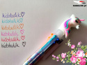Długopis wielokolorowy JEDNOROŻEC multikolor 6 kolorów - z różem