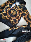 Dres/komplet DRAGON GOLD ORNAMENTS w stylu VERSACE- czarny