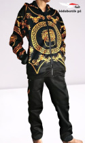 Dres/komplet DRAGON GOLD ORNAMENTS w stylu VERSACE- czarny