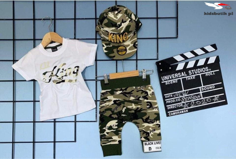 Komplet moro KING z czapeczką i białym t-shirtem Komplet moro KING z czapeczką i białym t-shirtem