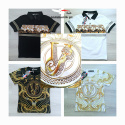 Koszulka polo GOLD ORNAMENTS w stylu VERSACE - biała