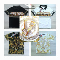 Koszulka polo GOLD ORNAMENTS w stylu VERSACE - czarna