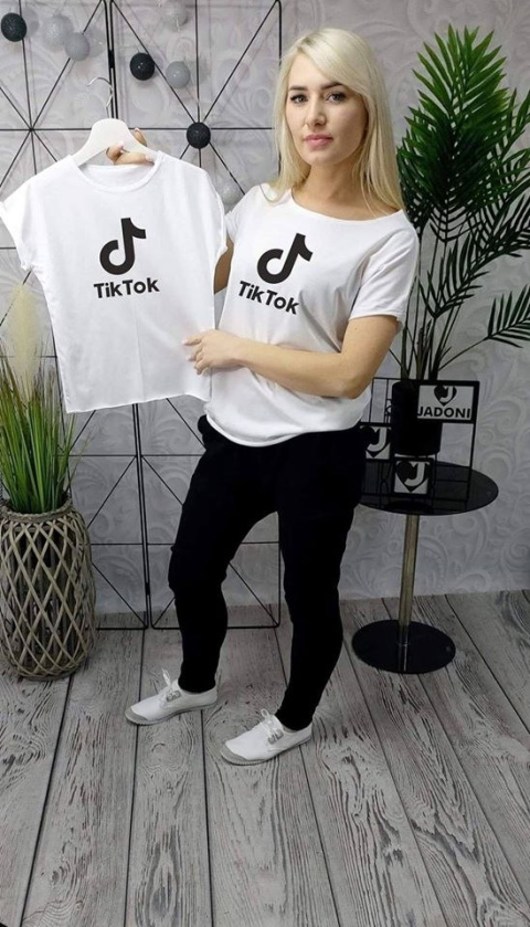 Koszulka, t-shirt TIK TOK - biała