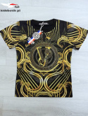 T shirt GOLD ORNAMENTS w stylu VERSACE ćwieki - czarny