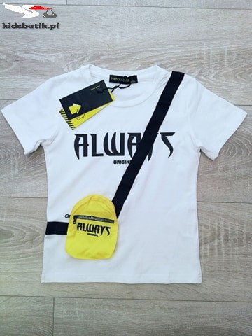 T-shirt z neonową szaszetką ALWAYS ORIGINALE - biały T-shirt z neonową szaszetką ALWAYS ORIGINALE - biały