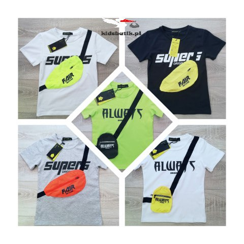 T-shirt z neonową szaszetką ALWAYS ORIGINALE - biały T-shirt z neonową szaszetką ALWAYS ORIGINALE - biały