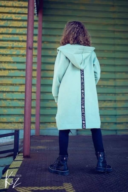 Sonia asymmetric coat with tape logged - mint