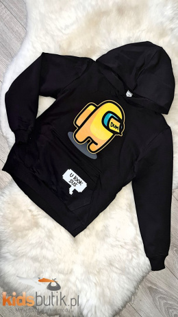 Bluza kangurka z kapturem AMONG US - czarna