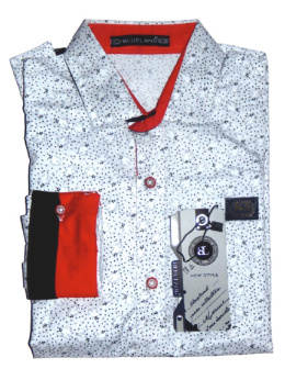 Elegant shirt in pattern with the tape on the back