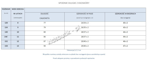 Spodnie długie z ekoskóry Spodnie długie z ekoskóry