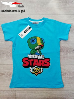 T-shirt, koszulka Leon BRAWL STARS - niebieska