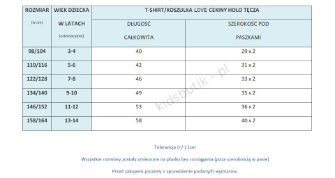 T-shirt/koszulka LOVE FASHION cekiny holo tęcza - lilia T-shirt/koszulka LOVE FASHION cekiny holo tęcza - lilia