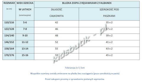 Bluzka EKIPA rękawy z falbanek - biała Bluzka EKIPA rękawy z falbanek - biała