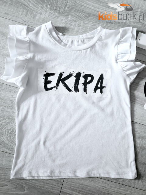 Bluzka EKIPA rękawy z falbanek - biała Bluzka EKIPA rękawy z falbanek - biała