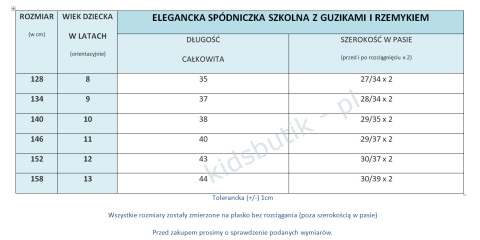 Elegancka spódniczka szkolna z guzikami i rzemykiem Elegancka spódniczka szkolna z guzikami i rzemykiem