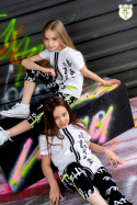 Komplet 3w1 GRAFFITI: bluza, getry 3/4 i bluzka long