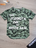 T-shirt moro z białym nadrukiem