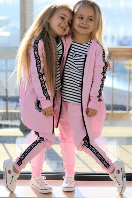 Powder pink tracksuit with ribbons