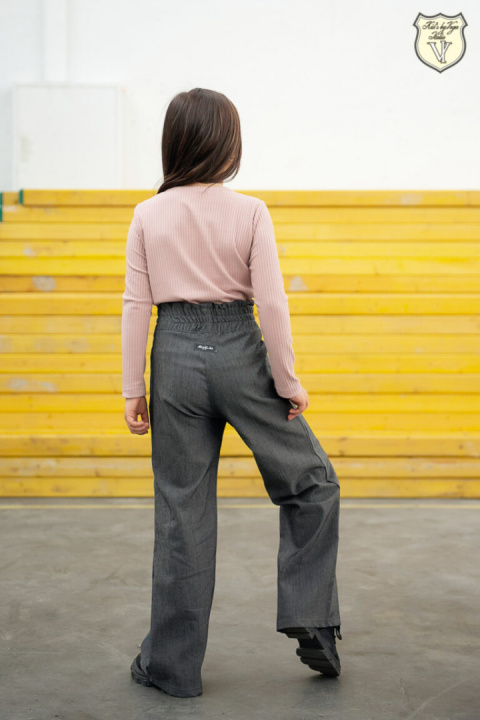 Spodnie jeans szerokie nogawki - szaro czarne Spodnie jeans szerokie nogawki - szaro czarne