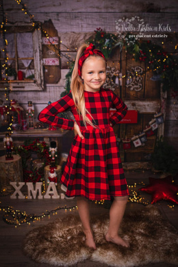 Christmas dress red plaid Family Set - here the daughter