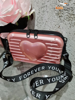HEART bag with printed tape - powder of roses