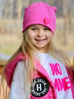 Cap Stripe Heart - pink