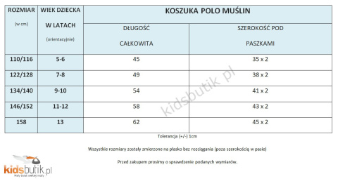 Muślinowa koszula polo - błękitna Muślinowa koszula polo - błękitna