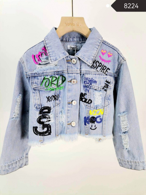 Katana jeans z napisami i przetarciami Katana jeans z napisami i przetarciami