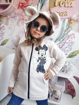 Insulated Minnie Mouse sweatshirt with hood and ears - beige