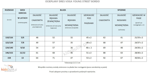 Ocieplany dres Voga Young Street - bordo Ocieplany dres Voga Young Street - bordo