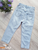Spodnie jeans z przetarciami i napisami