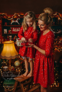 Sukienka świąteczna STARS z opaską w komplecie - czerwona