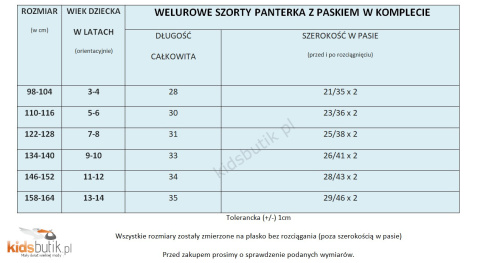 Welurowe szorty Panterka z paskiem Welurowe szorty Panterka z paskiem
