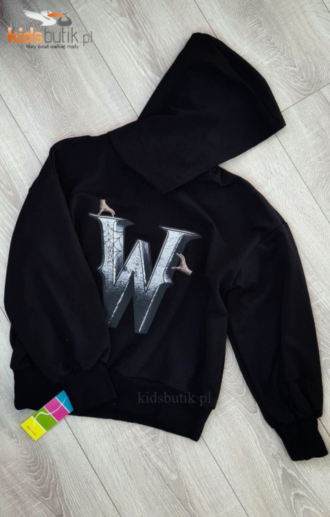 Bluza z kapturem Wednesday z W - czarna Bluza z kapturem Wednesday z W - czarna