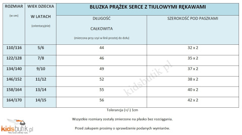Bluzka prążek Serce z tiulowymi rękawami - czarna Bluzka prążek Serce z tiulowymi rękawami - czarna