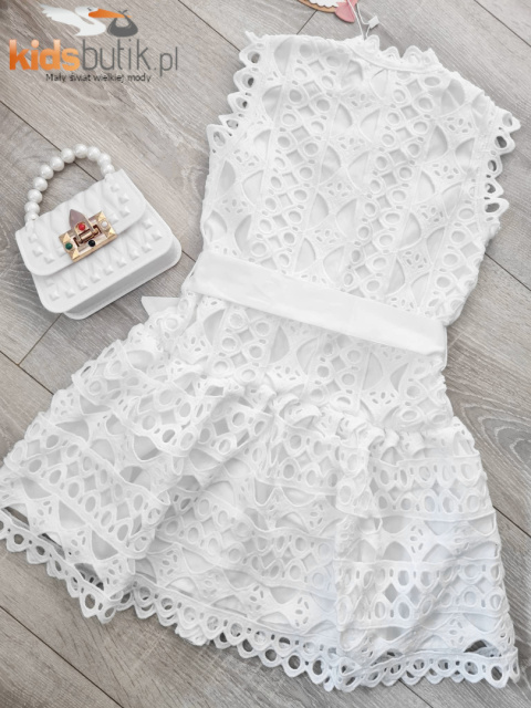 Sukienka ażurowa boho letnia koronka z paskiem w komplecie Sukienka ażurowa boho letnia koronka z paskiem w komplecie