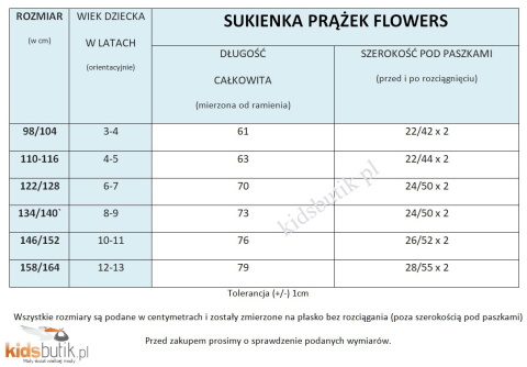 Sukienka prążek FLOWERS - mięta Sukienka prążek FLOWERS - mięta