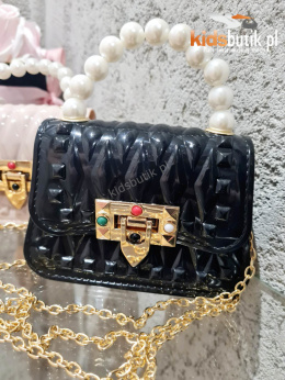 Purse with pearls - black