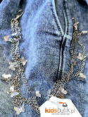 Spodnie bojówki jeans z odpinanym łańcuszkiem