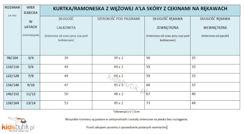 Złota ramoneska z wężowej a'la skóry z cekinami Złota ramoneska z wężowej a'la skóry z cekinami