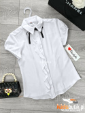 Elegancka koszula z falbanką wzdłuż guzików