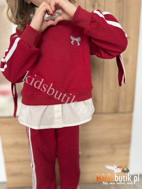 Sportowo elegancki komplet KOKARDKA z taśmami - czerwony Sportowo elegancki komplet KOKARDKA z taśmami - czerwony