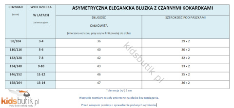 Asymetryczna biała bluzka z czarnymi kokardkami Asymetryczna biała bluzka z czarnymi kokardkami